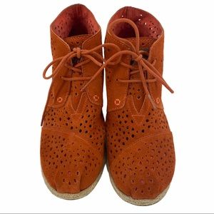 Toms Burnt Orange Suede Espadrilles